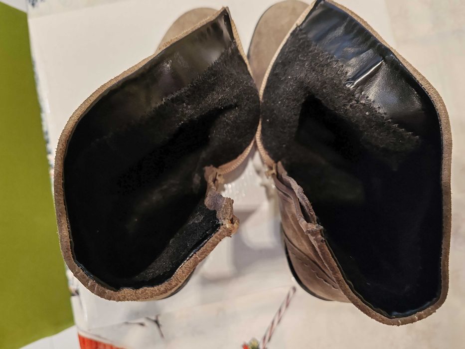 Дамски боти от естествена кожа (велур)