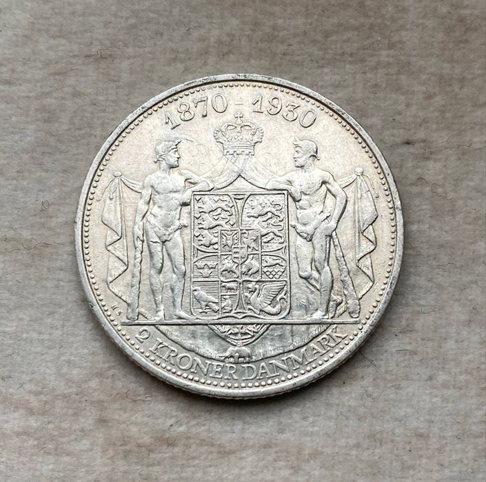 Монета 2 крона Дании 1930 СЕРЕБРО