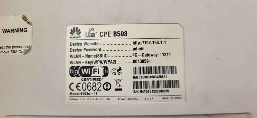 HUAWEI 4G LTE B593u-12 Router  liber de retea 150Mbps