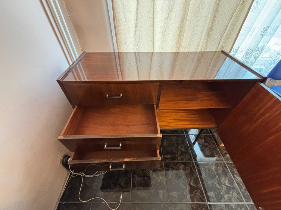 Ретро дървен шкаф / TV секция – винтидж мебели 70-те