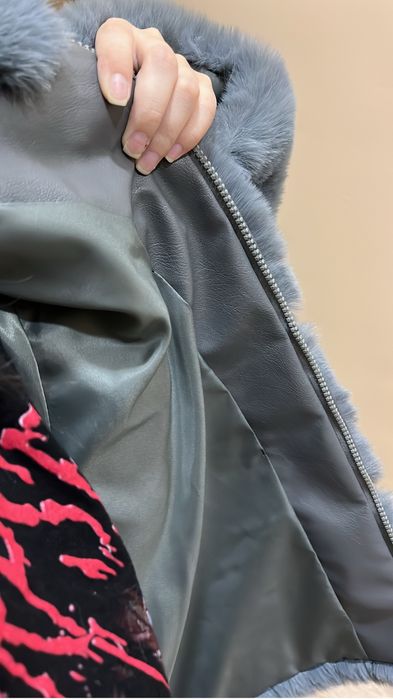 Эко-шуба с капюшоном теплая М