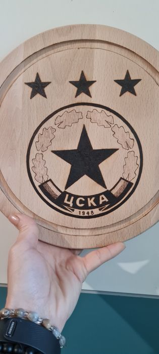 Дъска/талар буков за рязане или декорация ЦСКА