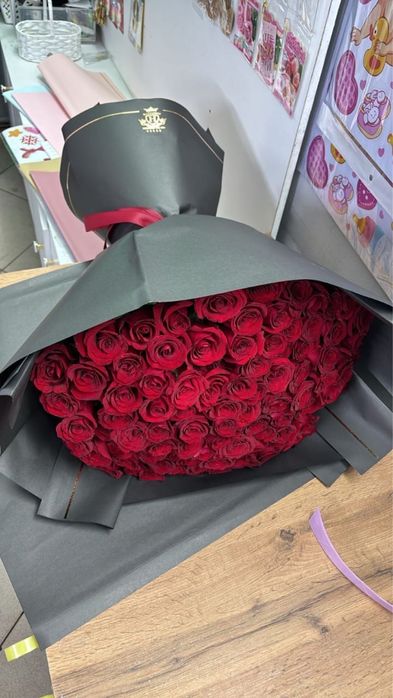 101 роза метровые 37000тг!