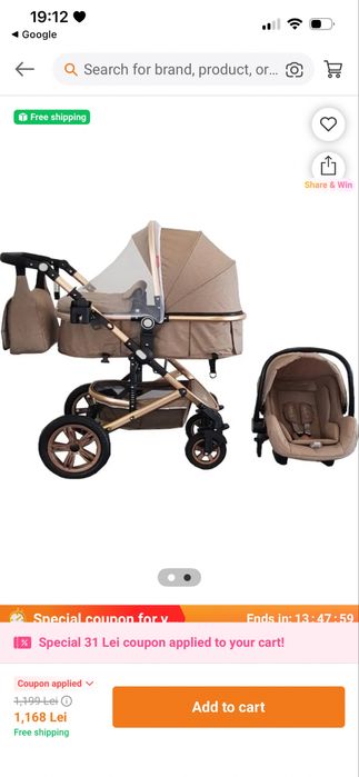 Carucior bebe 3in1