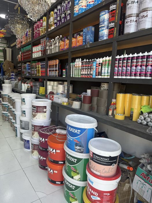 Uylar uchun Tashqi va ichki kraska emulsya va boshqa maxsulotlar.