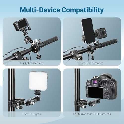 Щипка JJC с magic arm за телефон, камера и екшън камера GoPro Insta360