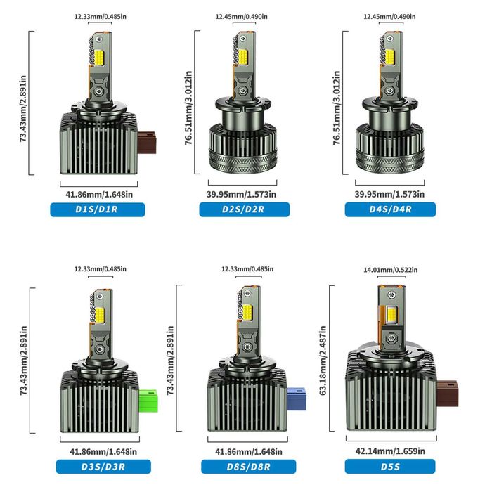 LED за Ксенон - 110W 38000LM ТОП Фокус, Охлаждане, Canbus, 1г. Гар.