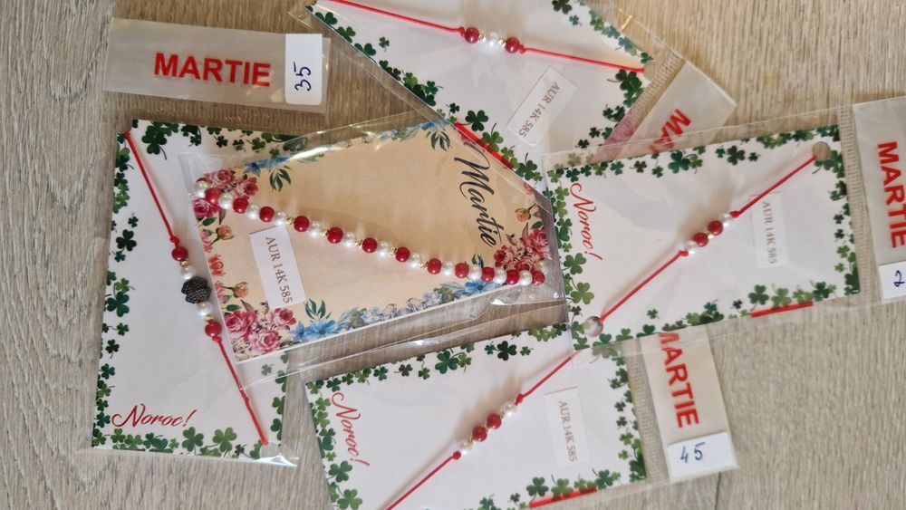 Bratara - mărțiṣor cu bilute aur 585 -14K