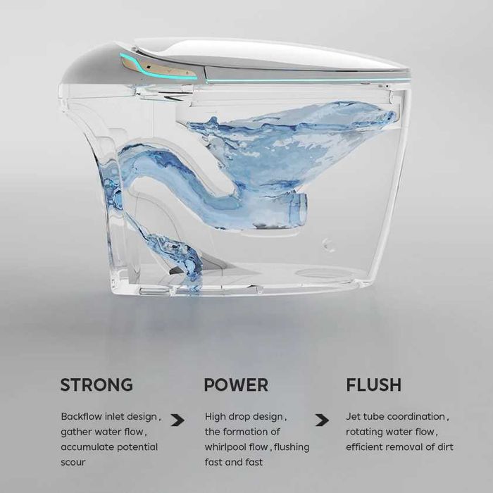 Смарт тоалетна тип "яйце" с биде, подгрев, сушене, масаж