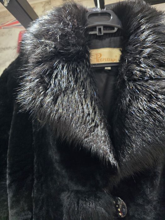 Шуба мутон с норкой