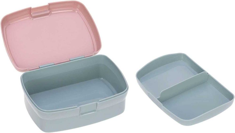 LÄSSIG Lunch Set About Friends Chinchilla – Комплект кутия за храна и детска бутилка за вода, розов
