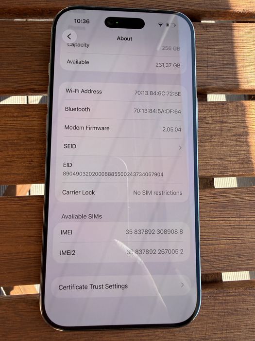 Нов! iPhone Air 256GB Sky Blue 100% Battery