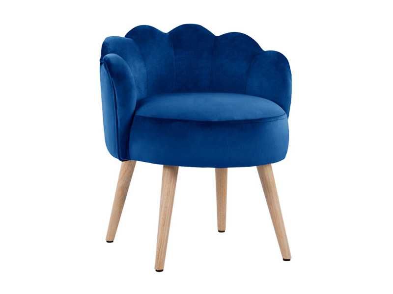 Табуретка, Elise, Син, Кадифе, 55х52х60см.