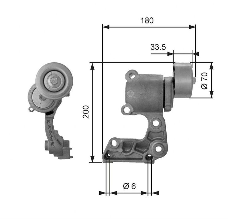 GATES Rola intinzator, curea transmisie Lexus IS250, 2006 - 2012
