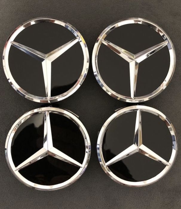 Set Capace Roti/Jante Aliaj Mercedes Albastru 75mm A C E S CLA/CLK