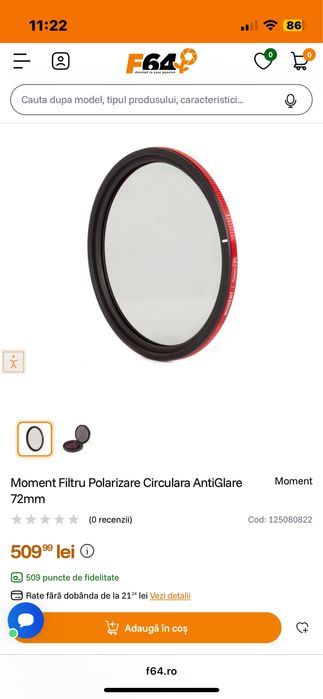 - MOMENT - Filtru de polarizare circulara  - 72 mm