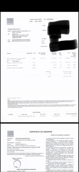 iPhone 16 PRO MAX Garanție Cutie Factura Sim Fizic 256gb 92%baterie luat de nou Fara probleme Fara Piese Schimbate Fara lovituri  Dual Sim Liber Rețea