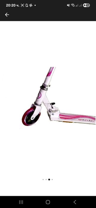 Тротинетка Spartan, За момиче, Сгъваема, ABEC 7, 125 мм, до 80 кг, Бял