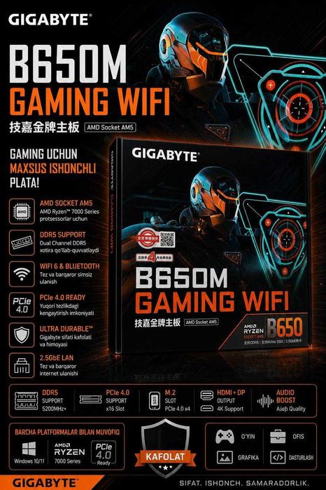GIGABYTE brendidan OnaPlatalar OPTOM narxlarda