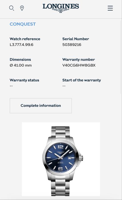 Ceas Longines Conquest automat Blue 41 mm