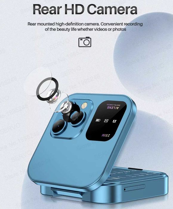 Сгъваем телефон мини телефон малък капаче българско меню на български