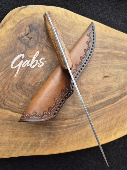 Ловен нож дамаска стомана LN439,фултанг с кожена кания