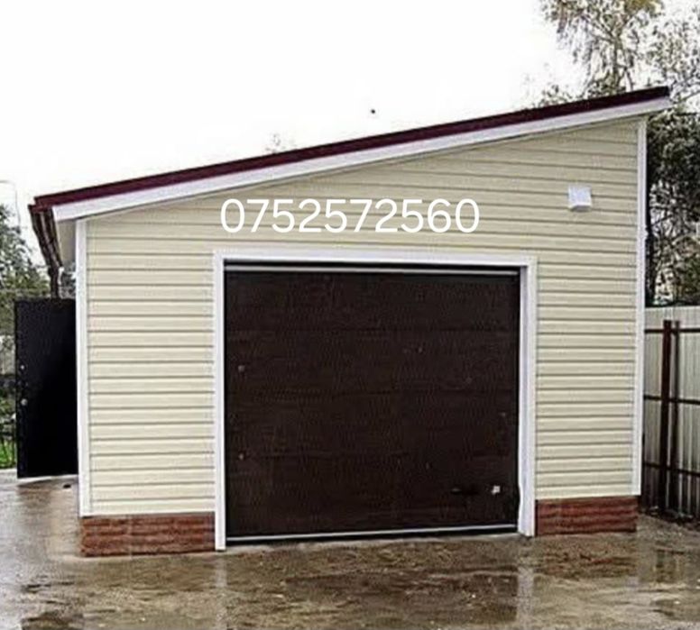 Garaje pe structuri metalice învelite cu panou senwis