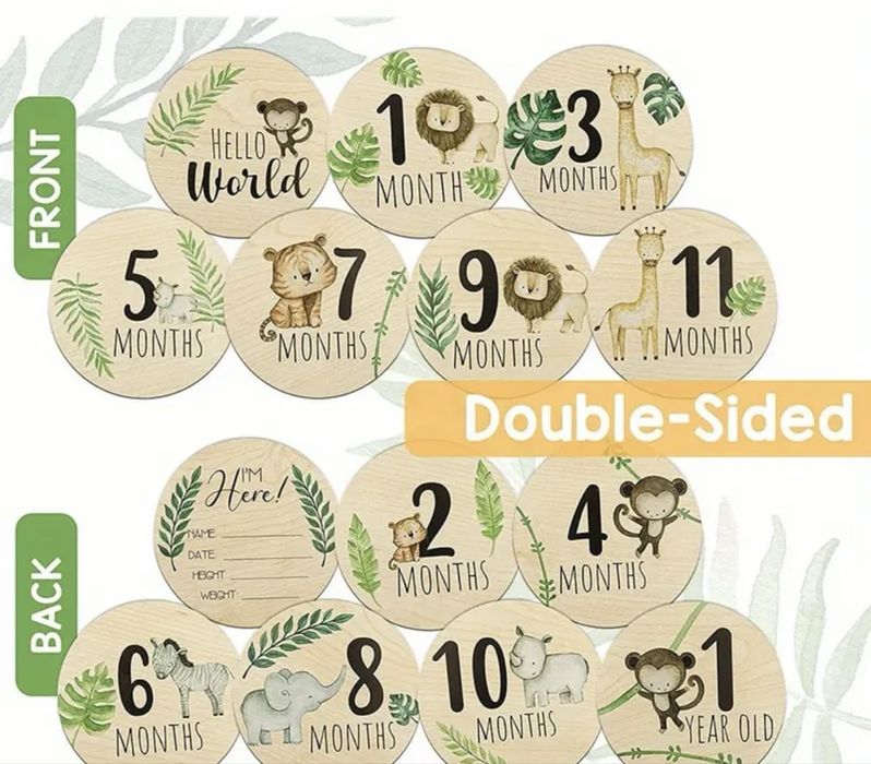 Дървени месечки за бебе+подарък