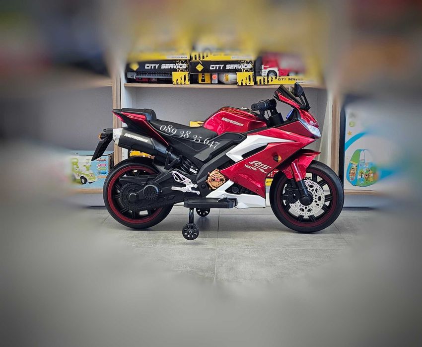 ТОП ЦЕНА!НОВО!Акумулаторен мотор Motocross RED с 12V,кожена седалка