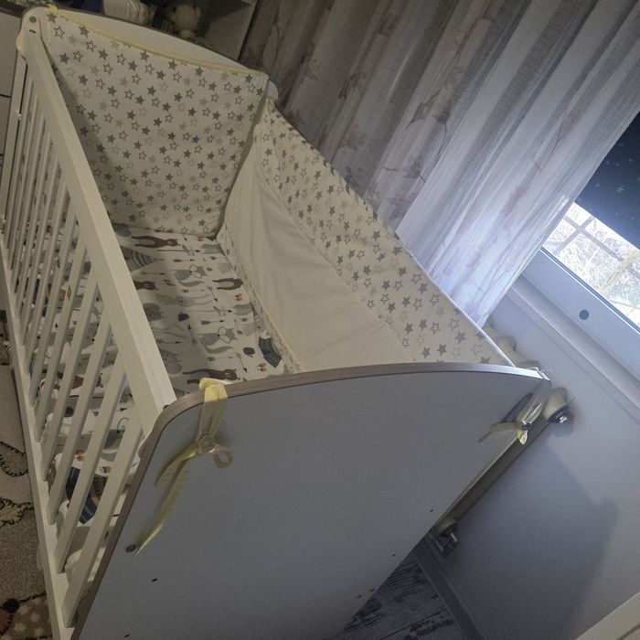 Дървена кошара 60/120 с матрак и обиколници