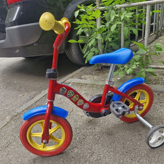 Bicicletă copii 2–4 ani Patrula Cățelușilor, roți ajutătoare