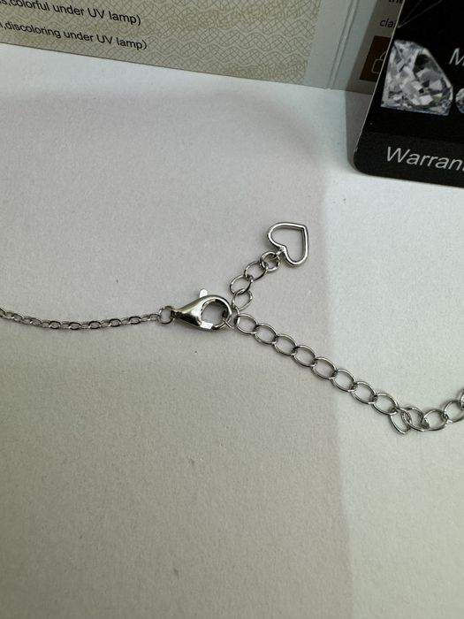 Сребърно колие с висулка и мойсанит (Диамант) 0.5 карата