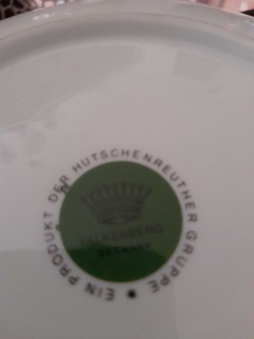 Ceainic 800ml Portelan Germania 3 farfurii 20cm aperitiv ocru/auriu  stanta Germania