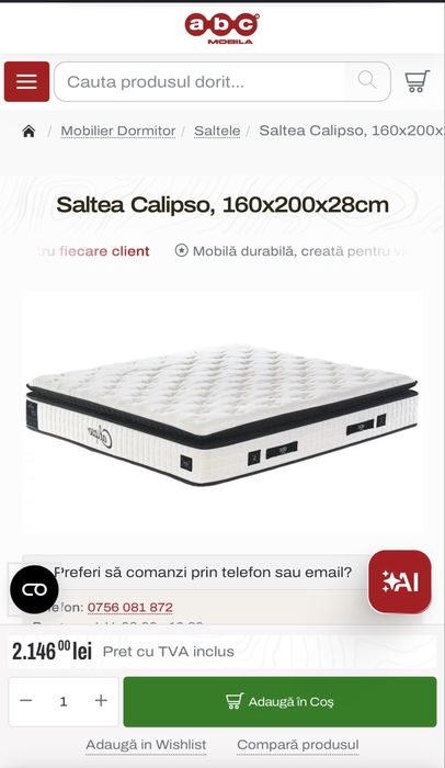 Vand pat tapitat si saltea