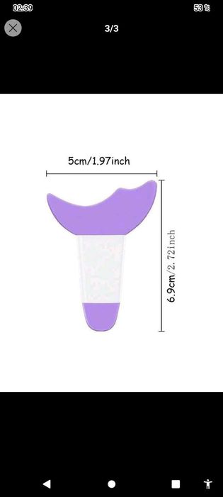 Șablon pentru eyeliner/rimel/eyeshadow din plastic silicon roz