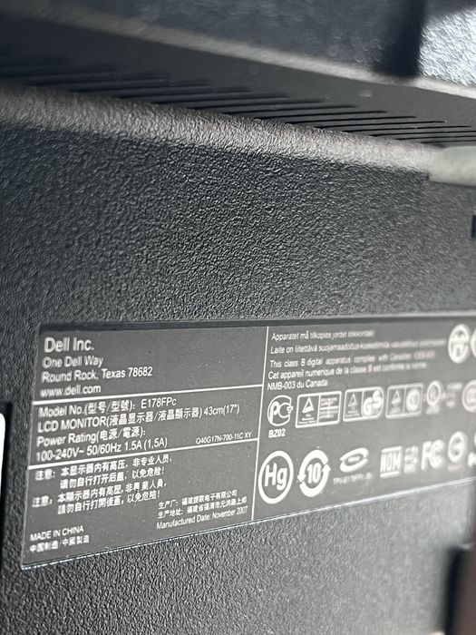 Monitor Dell LCD 17” E178FPc