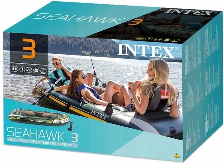 Лодка надувная-295х137х43 см 3-местная, насос весла Доставка бесплатно