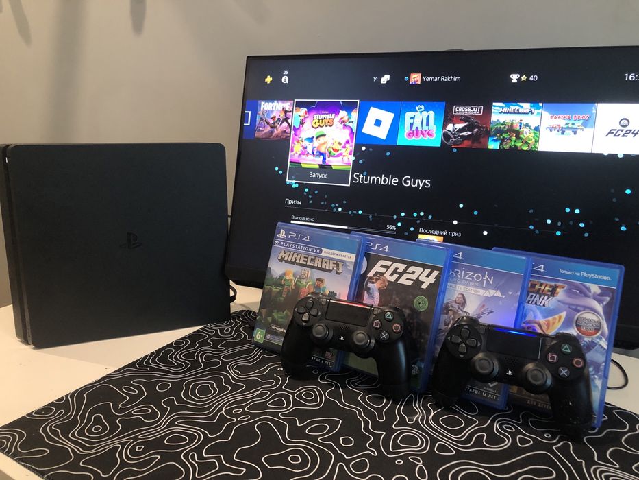 PS4 slim 1tb 2 джостика