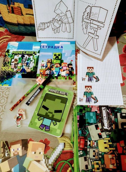 НОВИ! Майнкрафт торба и ученически принадлежности