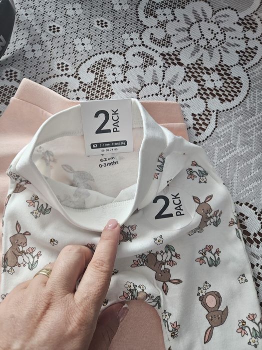 Set 2 pantaloni cu picior nou-născuți 0-3 luni