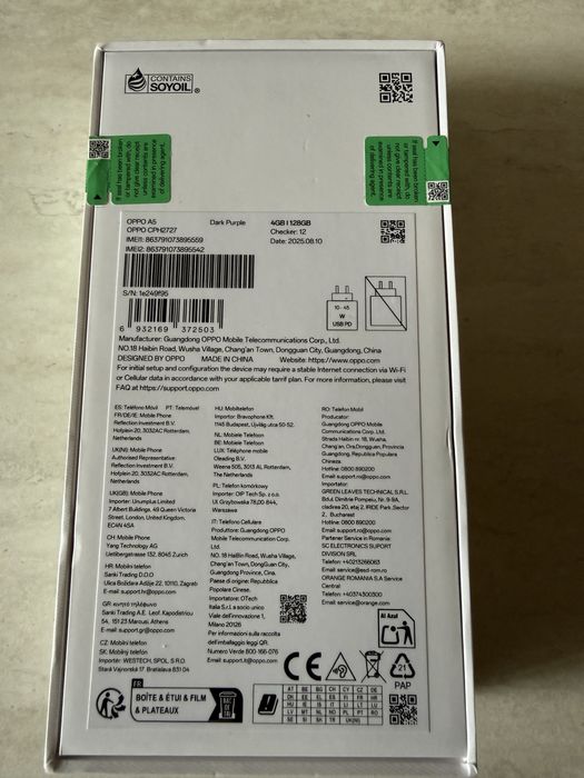 OPPO A5 4GB RAM 128GB Dark Purple , NOU , Sigilat