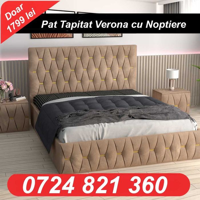 De vanzare Set mobila dormitor,Pat tapitat, Dormitor complet, Dressing