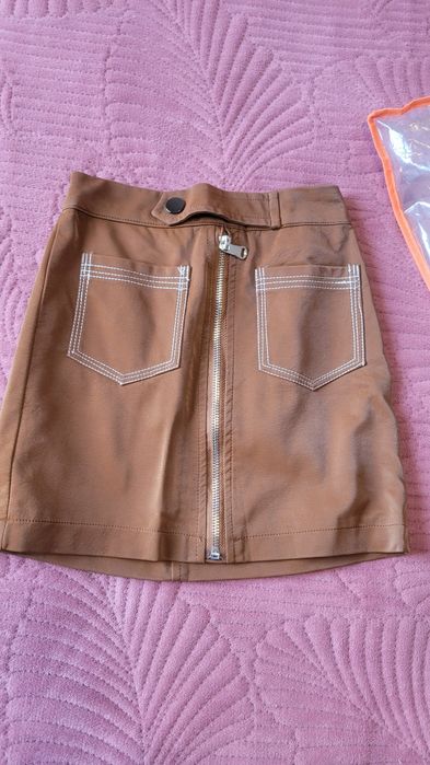 Юбка детская кожаная