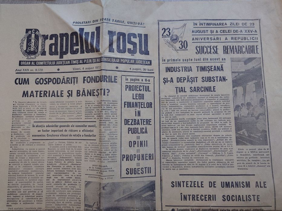 Vand ziare vechi Drapelul rosu 1972 , Scanteia din 1970