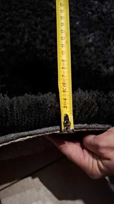 Covor mare negru pufos ieftin