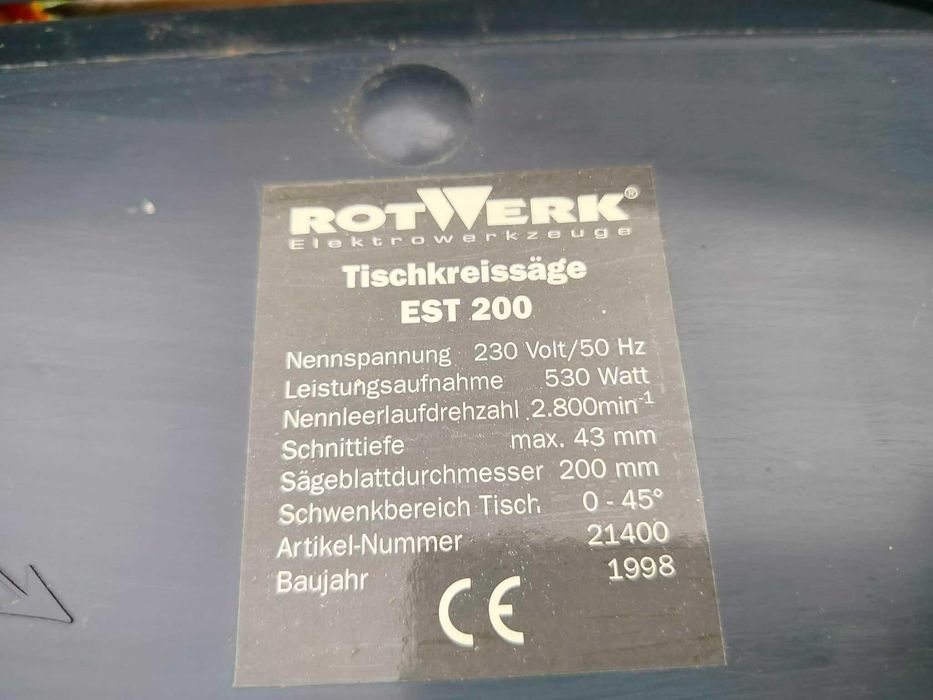 Настолен циркуляр  Rotwork EST 200- Germany