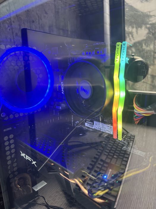 RYZEN 5 3600; Rx 580 8gb; 16 gb 3200MHZ t-force ram настолен геймин
