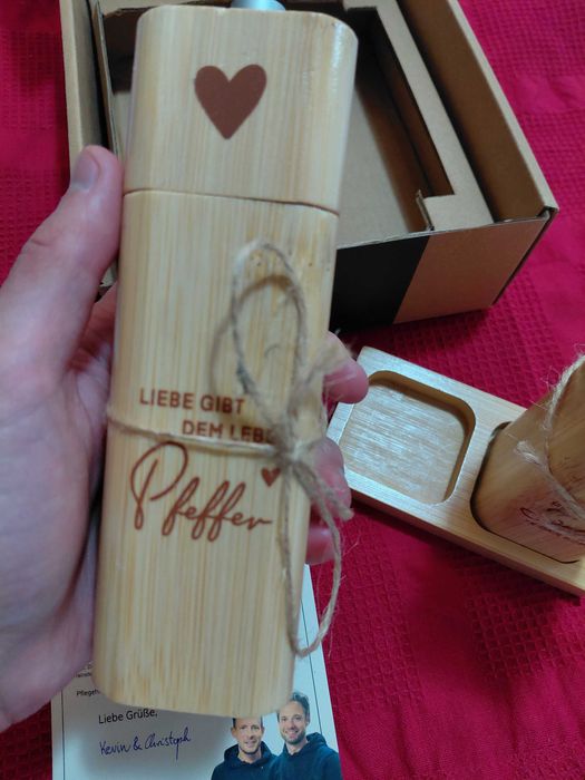 Set de Râșnițe Sare și Piper din Lemn Elb Fuchs, NOI