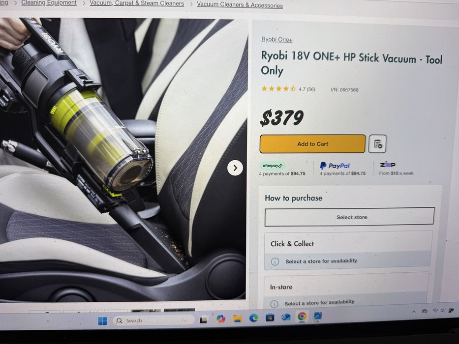 Ryobi-Aspirator vertical 18V ONE+™
RSV18