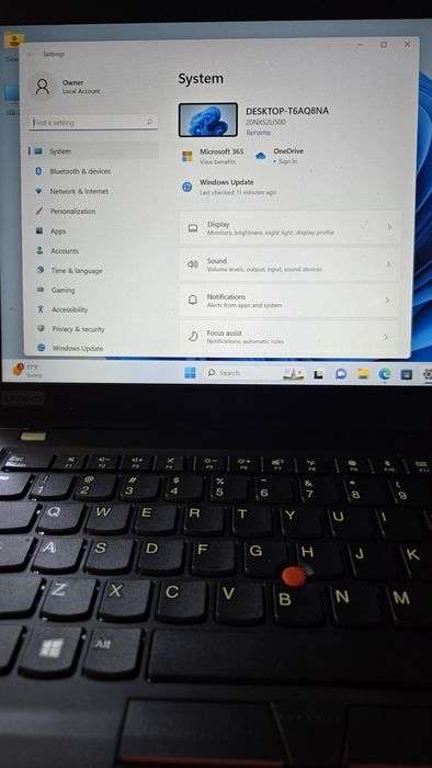 Lenovo ThinkPad T490S-i7x1.99GHz-8RAM-256ssd-W11P